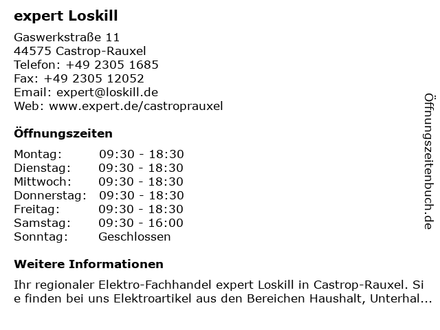 expert Loskill in Castrop-Rauxel: Adresse und Öffnungszeiten