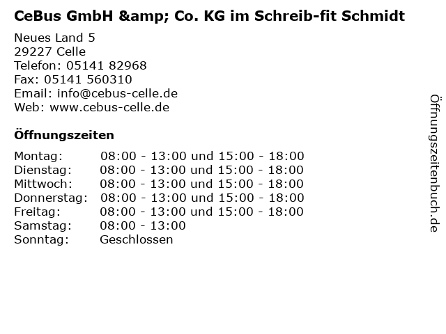 CeBus GmbH & Co. KG im Schreib-fit Schmidt in Celle: Adresse und Öffnungszeiten