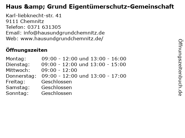 ᐅ Offnungszeiten Eigentumerschutz Gemeinschaft Haus Grund