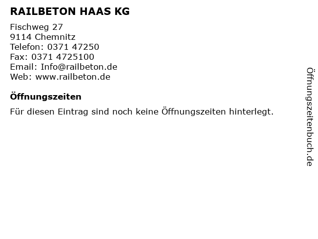 RAILBETON HAAS KG in Chemnitz: Adresse und Öffnungszeiten