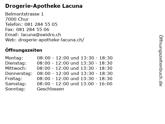 Drogerie-Apotheke Lacuna in Chur: Adresse und Öffnungszeiten