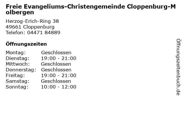 Freie evangeliums christengemeinde molbergen