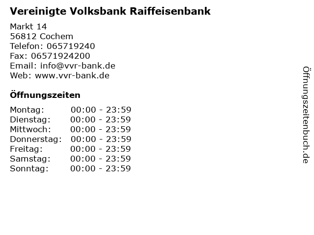 ᐅ Offnungszeiten Vereinigte Volksbank Raiffeisenbank Eg