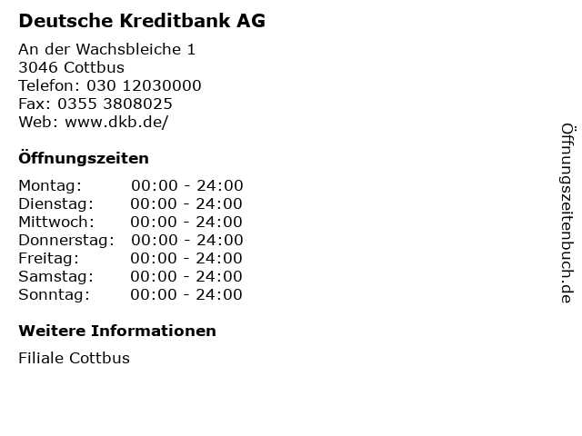 Deutsche Kreditbank AG in Cottbus: Adresse und Öffnungszeiten