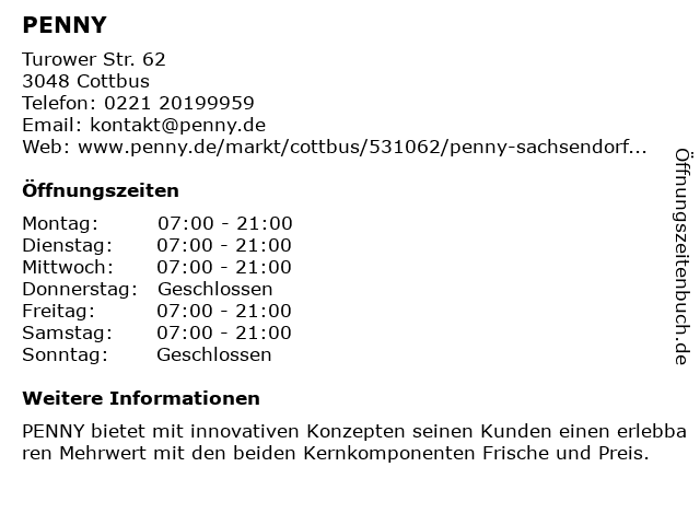 PENNY in Cottbus: Adresse und Öffnungszeiten