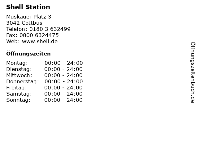 Shell Station in Cottbus: Adresse und Öffnungszeiten