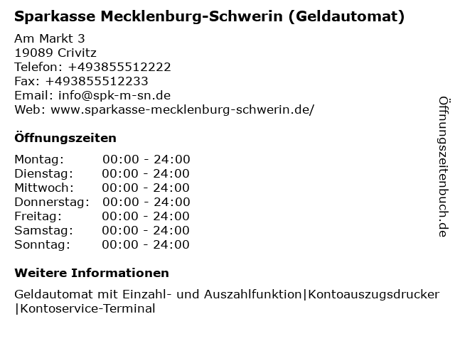 ᐅ Offnungszeiten Sparkasse Parchim Lubz Geschaftsstelle