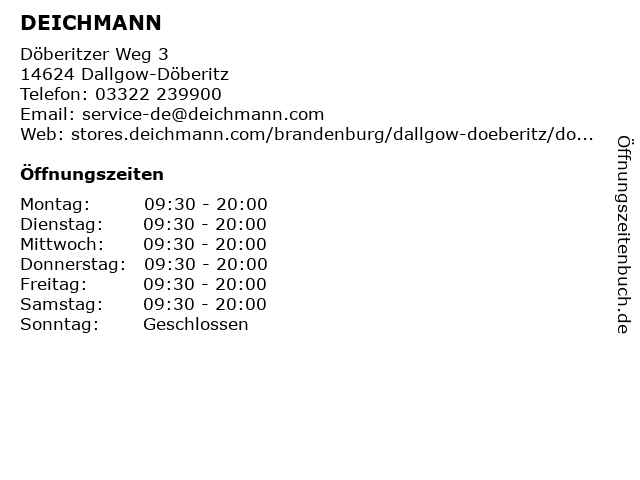 DEICHMANN in Dallgow-Döberitz: Adresse und Öffnungszeiten