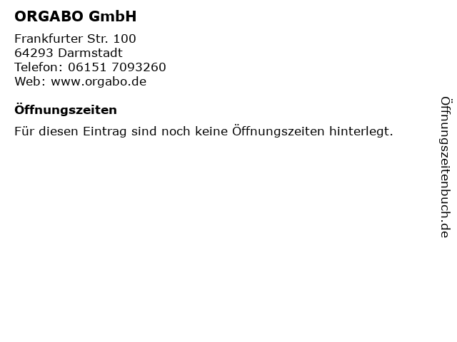 ORGABO GmbH in Darmstadt: Adresse und Öffnungszeiten