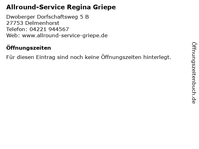 Allround-Service Regina Griepe in Delmenhorst: Adresse und Öffnungszeiten