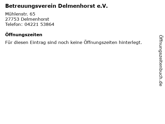 Betreuungsverein Delmenhorst e.V. in Delmenhorst: Adresse und Öffnungszeiten