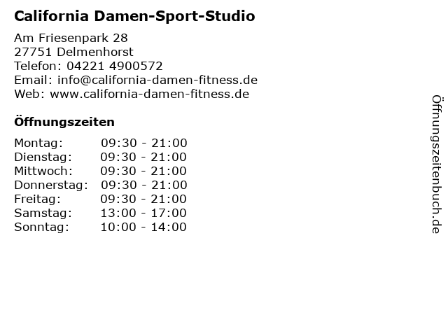 California Damen-Sport-Studio in Delmenhorst: Adresse und Öffnungszeiten
