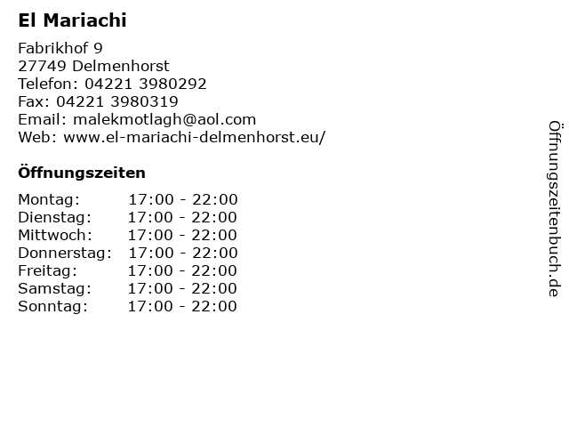 El Mariachi in Delmenhorst: Adresse und Öffnungszeiten