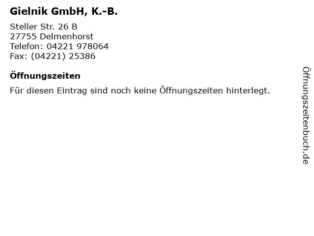 Gielnik GmbH, K.-B. in Delmenhorst: Adresse und Öffnungszeiten