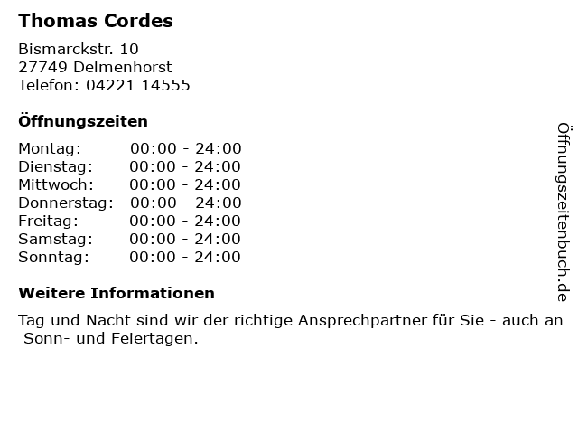 Thomas Cordes in Delmenhorst: Adresse und Öffnungszeiten