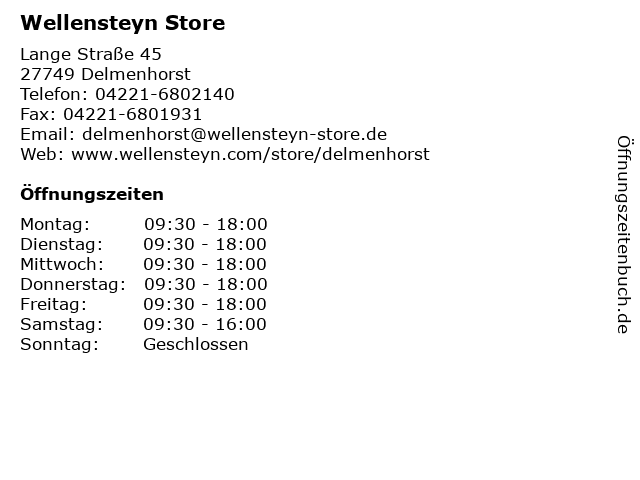Wellensteyn Store in Delmenhorst: Adresse und Öffnungszeiten