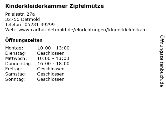 Kinderkleiderkammer Zipfelmütze in Detmold: Adresse und Öffnungszeiten