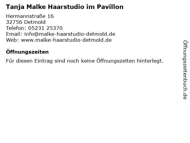 Malke - Ihr Haarstudio im Pavillion in Detmold: Adresse und Öffnungszeiten