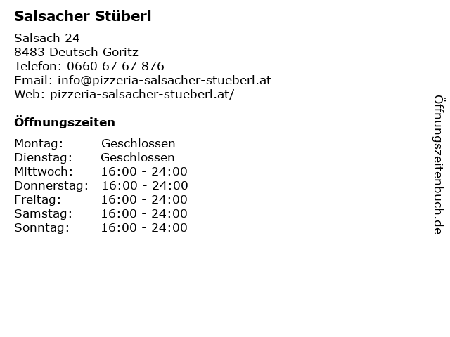Salsacher Stüberl in Deutsch Goritz: Adresse und Öffnungszeiten