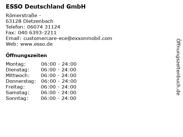 ESSO Deutschland GmbH in Dietzenbach: Adresse und Öffnungszeiten