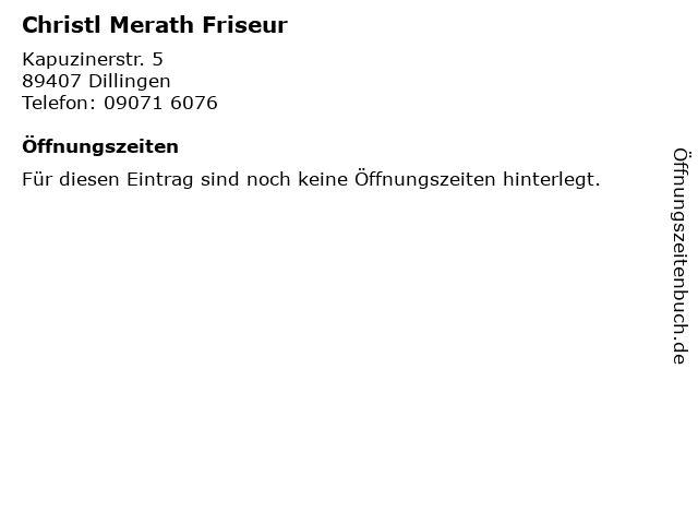 Christl Merath Friseur in Dillingen: Adresse und Öffnungszeiten
