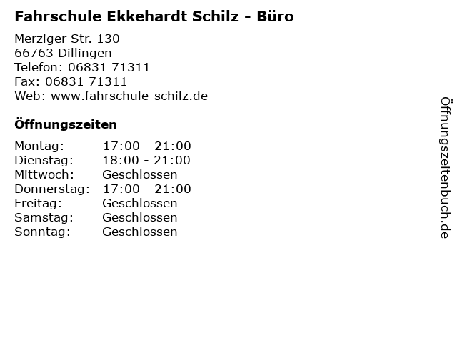 Fahrschule Ekkehardt Schilz - Büro in Dillingen: Adresse und Öffnungszeiten