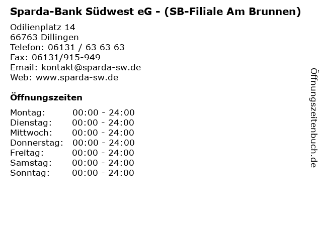 Sparda-Bank Südwest eG - (SB-Filiale Am Brunnen) in Dillingen: Adresse und Öffnungszeiten