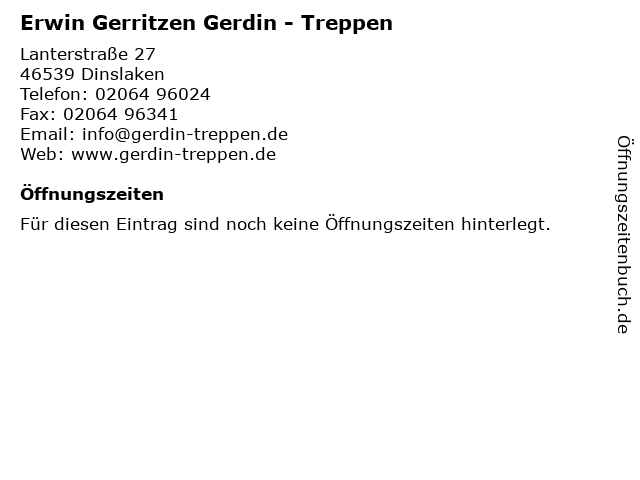 Erwin D. Gerritzen Treppenverkauf in Dinslaken: Adresse und Öffnungszeiten