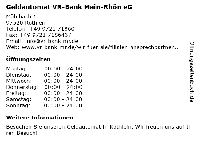 ᐅ Offnungszeiten Vr Bank Schweinfurt Eg Geschaftsstelle