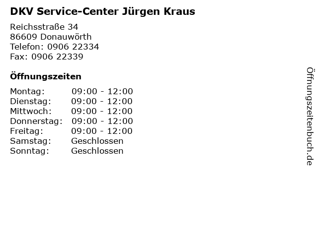 DKV Service-Center Jürgen Kraus in Donauwörth: Adresse und Öffnungszeiten