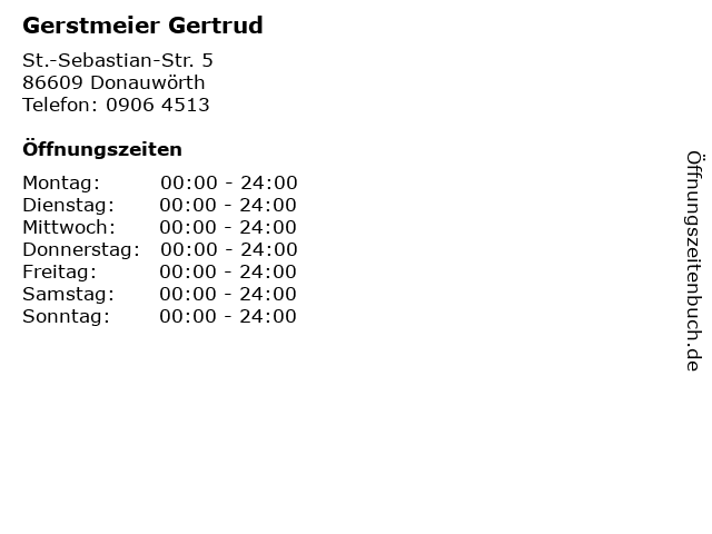 Gerstmeier Gertrud in Donauwörth: Adresse und Öffnungszeiten
