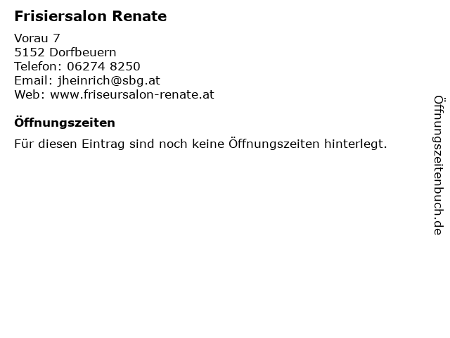 Frisiersalon Renate in Dorfbeuern: Adresse und Öffnungszeiten