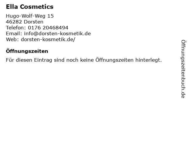 Ella Cosmetics in Dorsten: Adresse und Öffnungszeiten