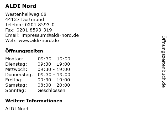 ALDI Nord in Dortmund: Adresse und Öffnungszeiten