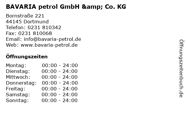 BAVARIA petrol GmbH & Co. KG in Dortmund: Adresse und Öffnungszeiten
