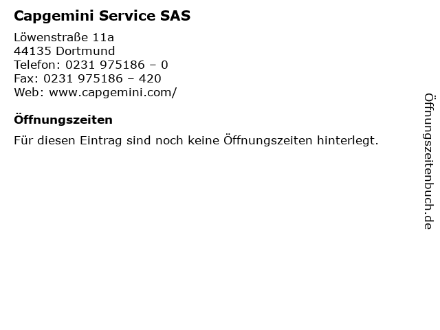 Capgemini Service SAS in Dortmund: Adresse und Öffnungszeiten