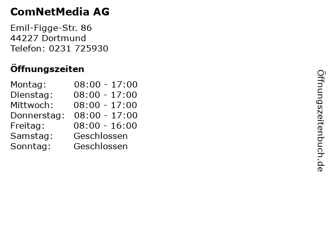 ComNetMedia AG in Dortmund: Adresse und Öffnungszeiten