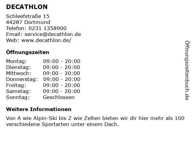 DECATHLON Dortmund-Aplerbeck in Dortmund: Adresse und Öffnungszeiten