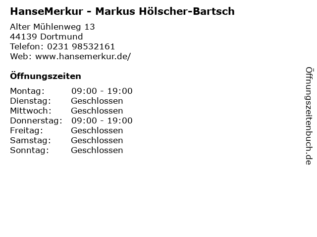HanseMerkur - Markus Hölscher-Bartsch in Dortmund: Adresse und Öffnungszeiten