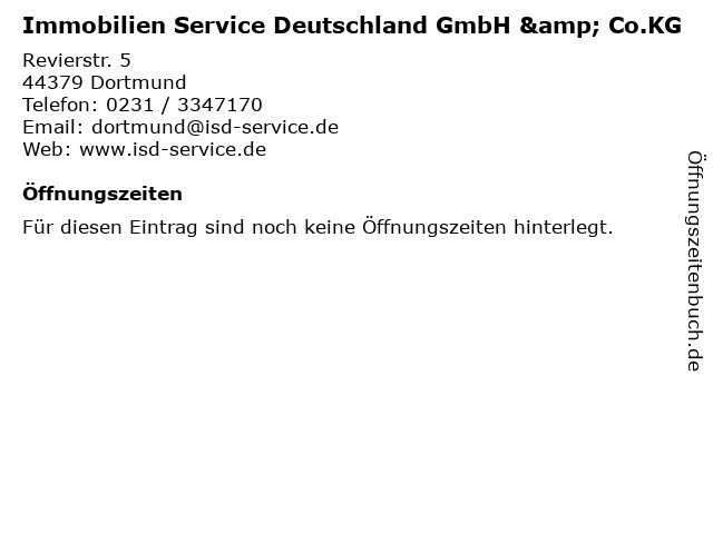 Immobilien Service Deutschland GmbH & Co.KG in Dortmund: Adresse und Öffnungszeiten