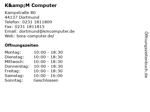 K&M Computer in Dortmund: Adresse und Öffnungszeiten
