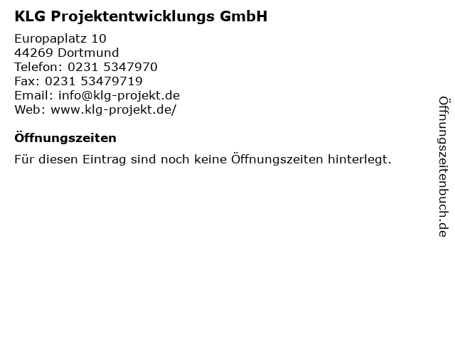 KLG Projektentwicklungs GmbH in Dortmund: Adresse und Öffnungszeiten