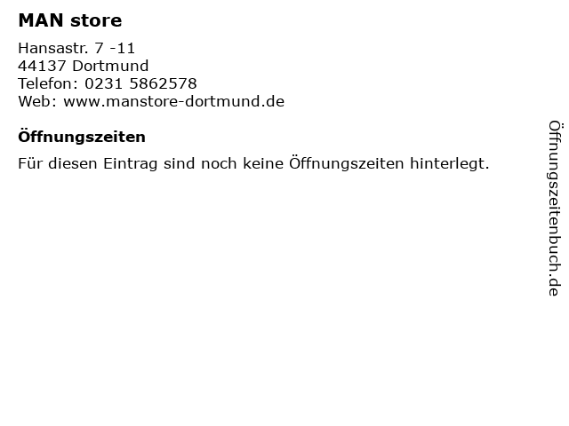 MAN store in Dortmund: Adresse und Öffnungszeiten
