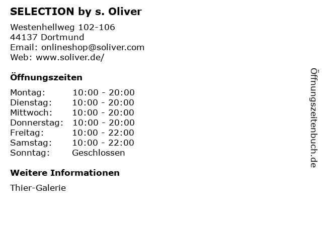 SELECTION by s. Oliver in Dortmund: Adresse und Öffnungszeiten