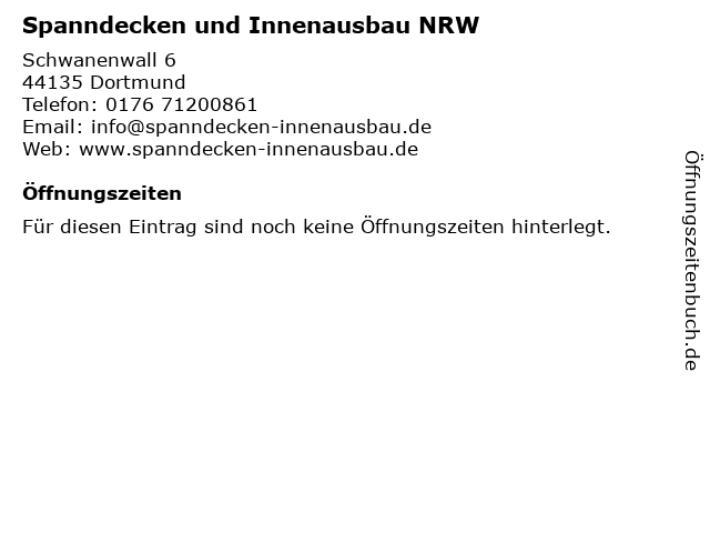Spanndecken und Innenausbau NRW in Dortmund: Adresse und Öffnungszeiten