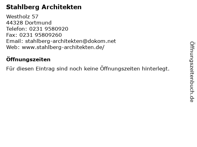 Stahlberg Architekten in Dortmund: Adresse und Öffnungszeiten