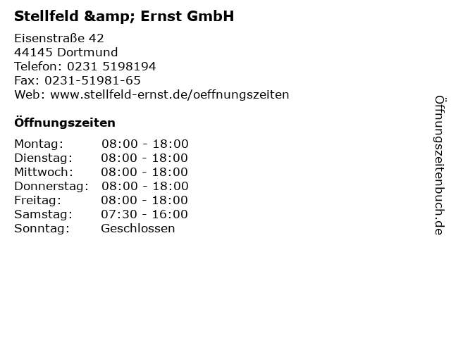Stellfeld & Ernst GmbH in Dortmund: Adresse und Öffnungszeiten