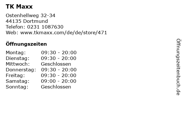TK Maxx in Dortmund: Adresse und Öffnungszeiten