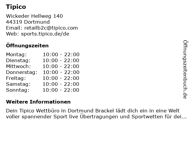 Tipico in Dortmund: Adresse und Öffnungszeiten