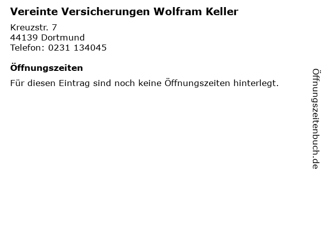 Vereinte Versicherungen Wolfram Keller in Dortmund: Adresse und Öffnungszeiten